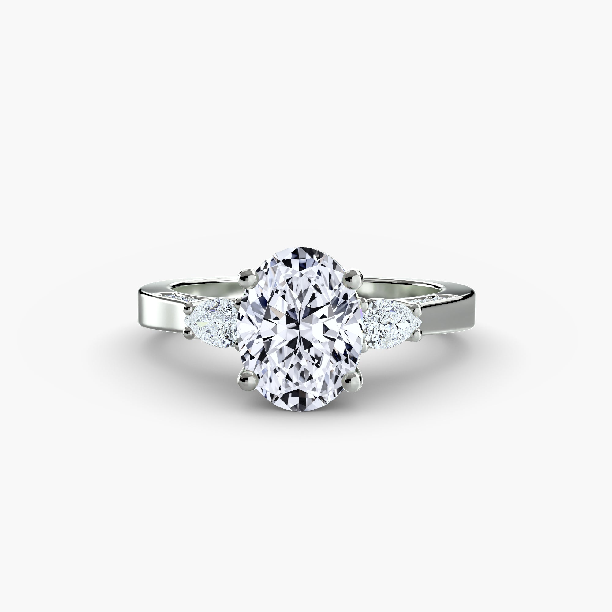 Three Stone with PavÃ© Shoulders