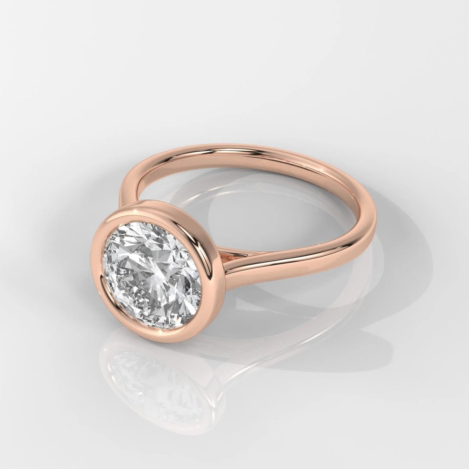 Round Cut Bezel Engagement Ring