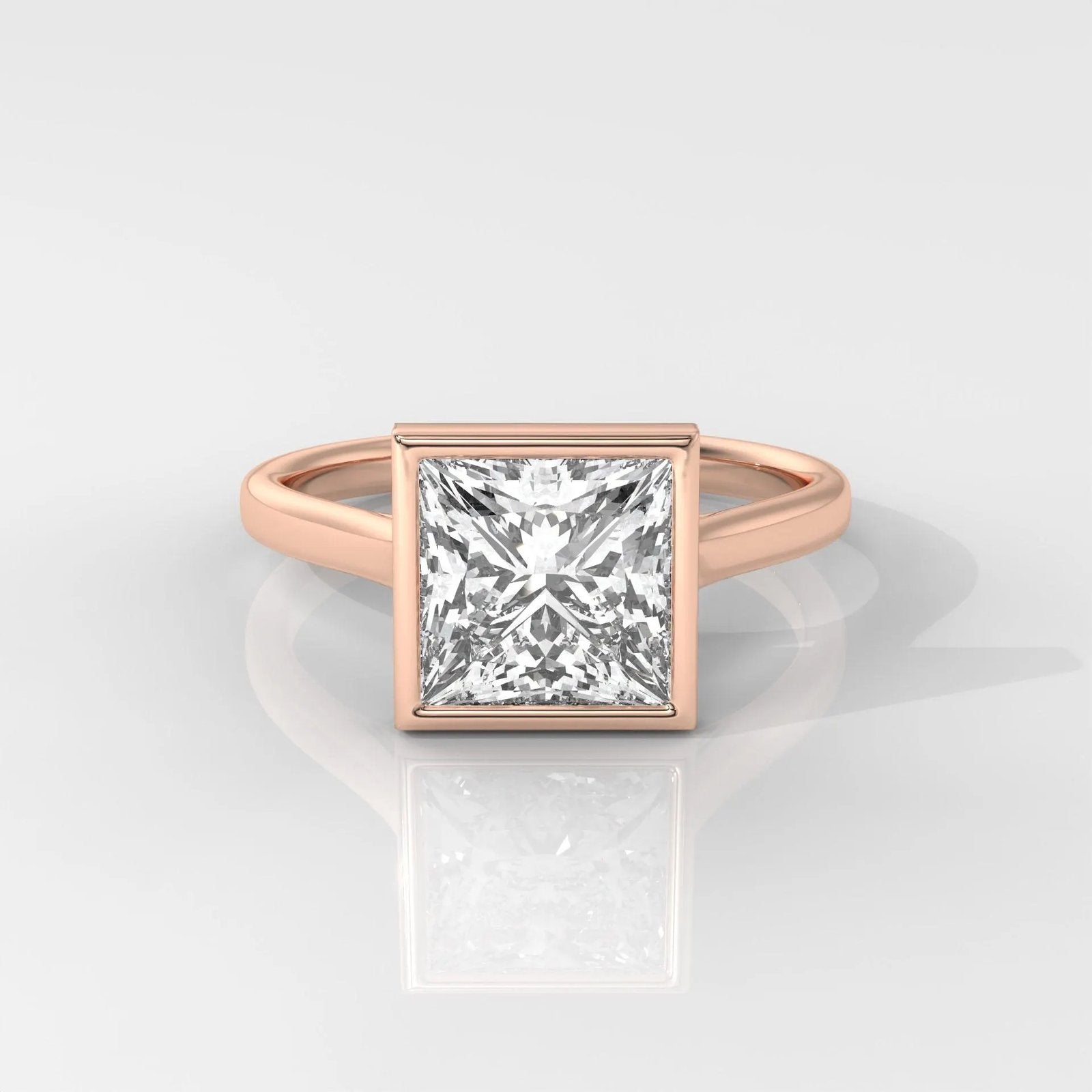 Princess Cut Bezel Engagement Ring