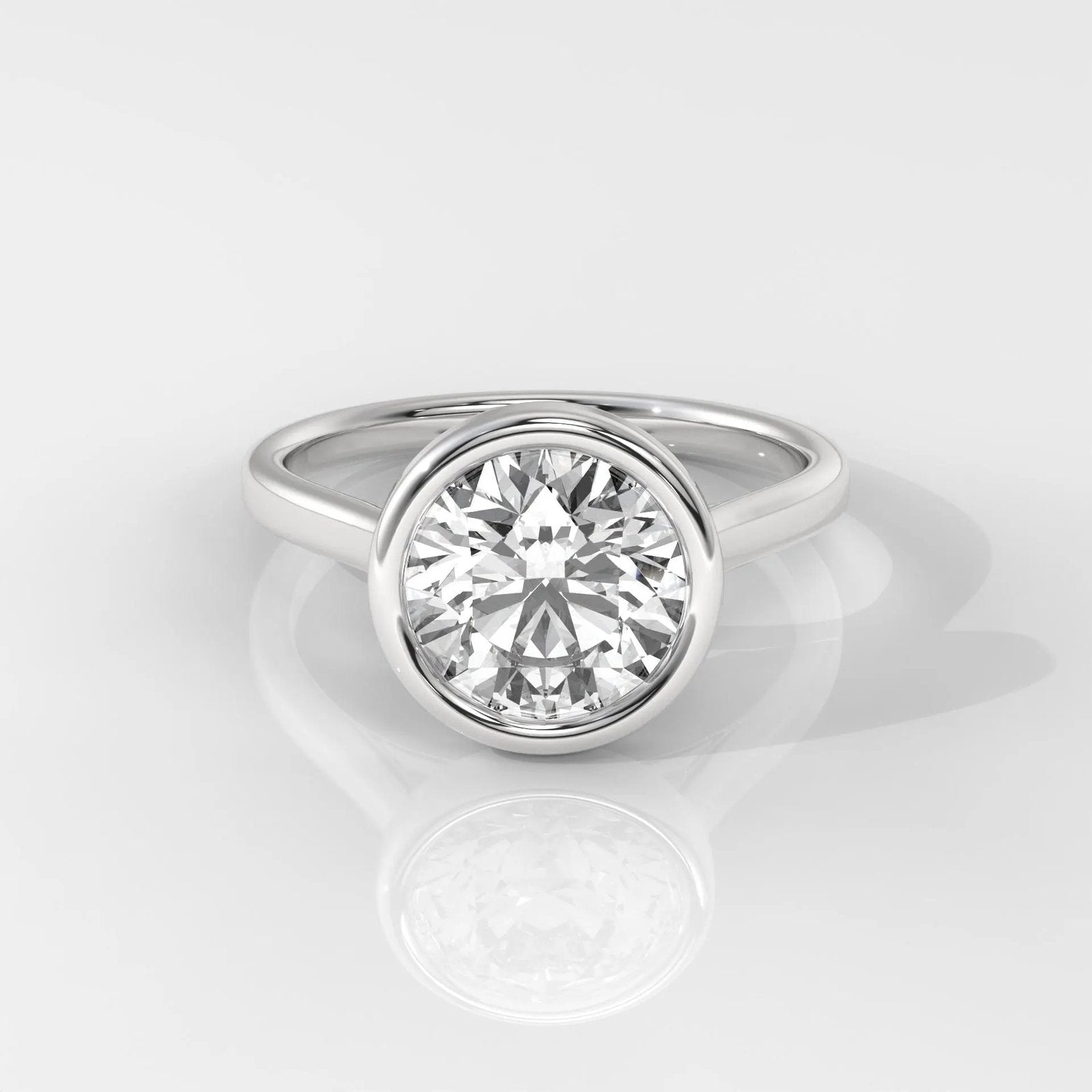 Round Cut Bezel Engagement Ring