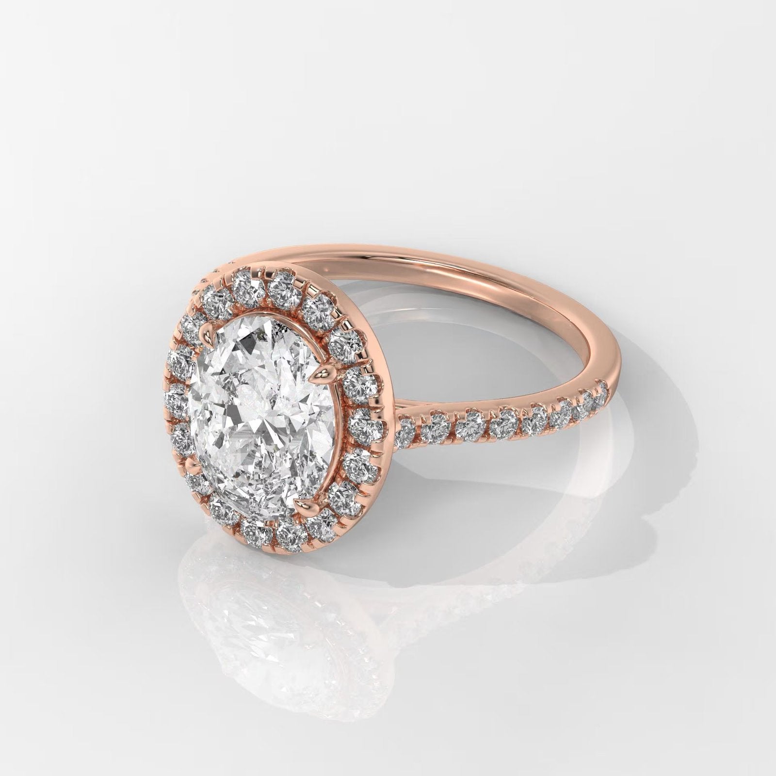 Oval Cut Halo Engagement Ring