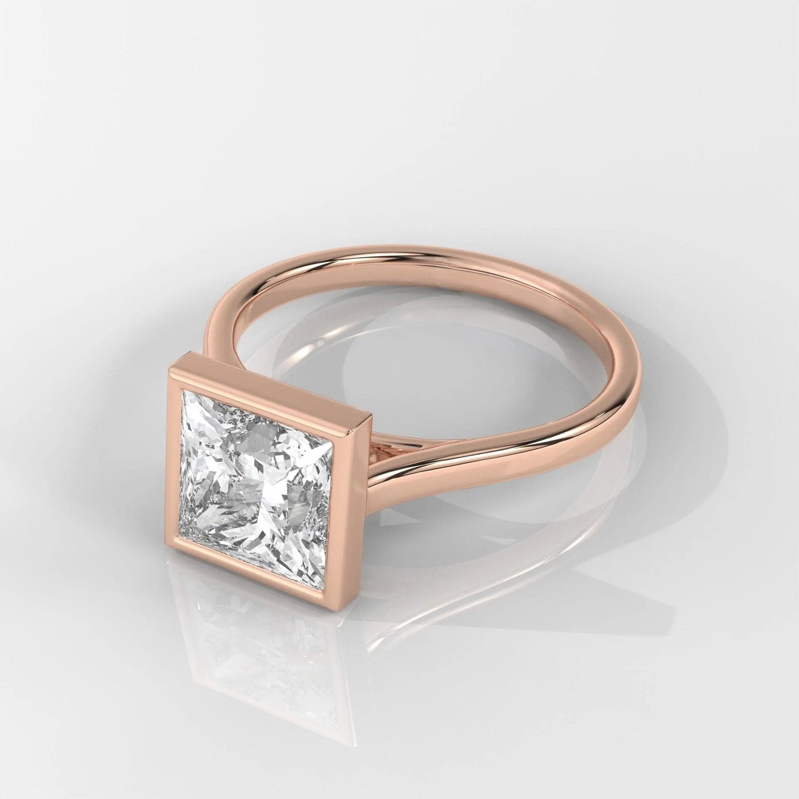 Princess Cut Bezel Engagement Ring
