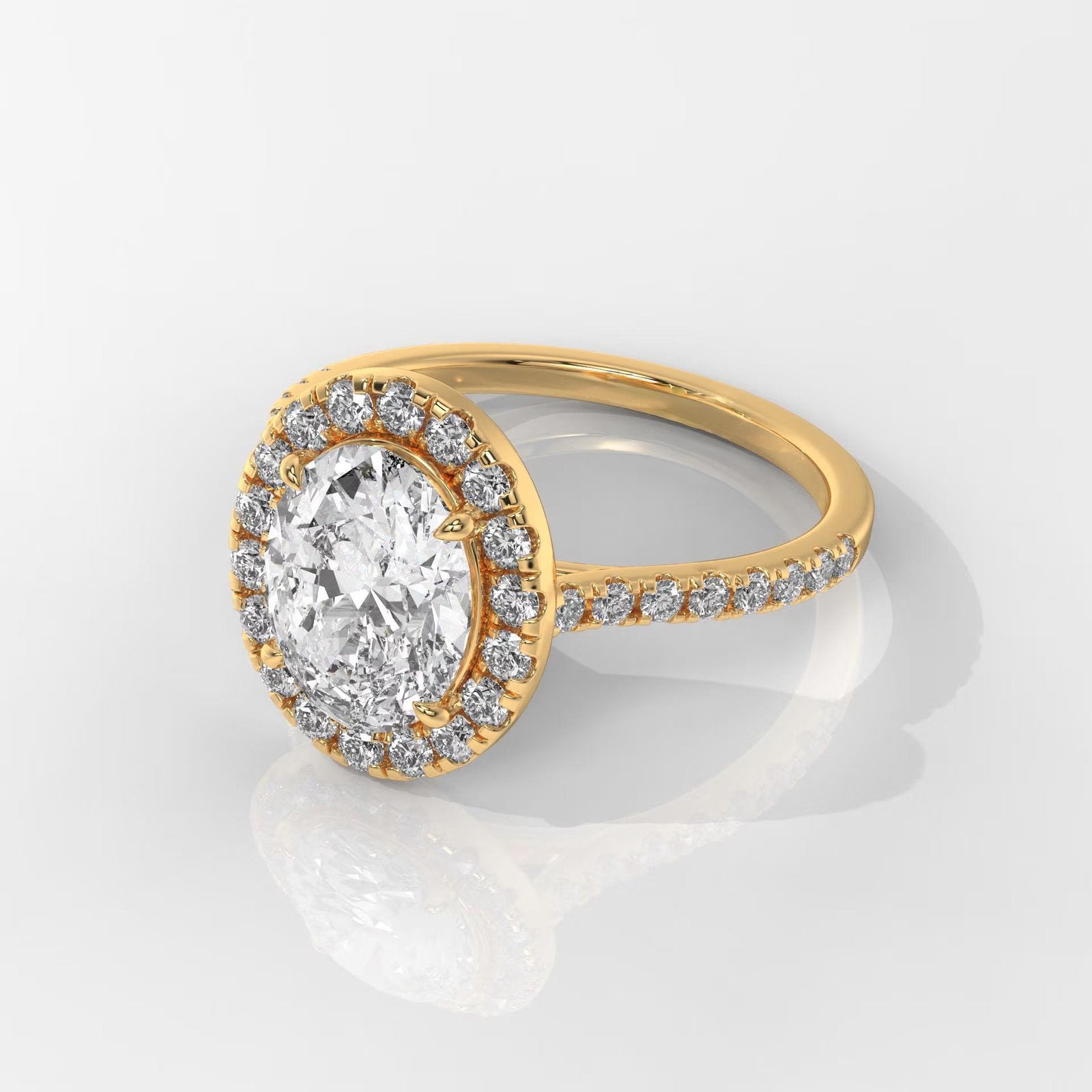 Oval Cut Halo Engagement Ring