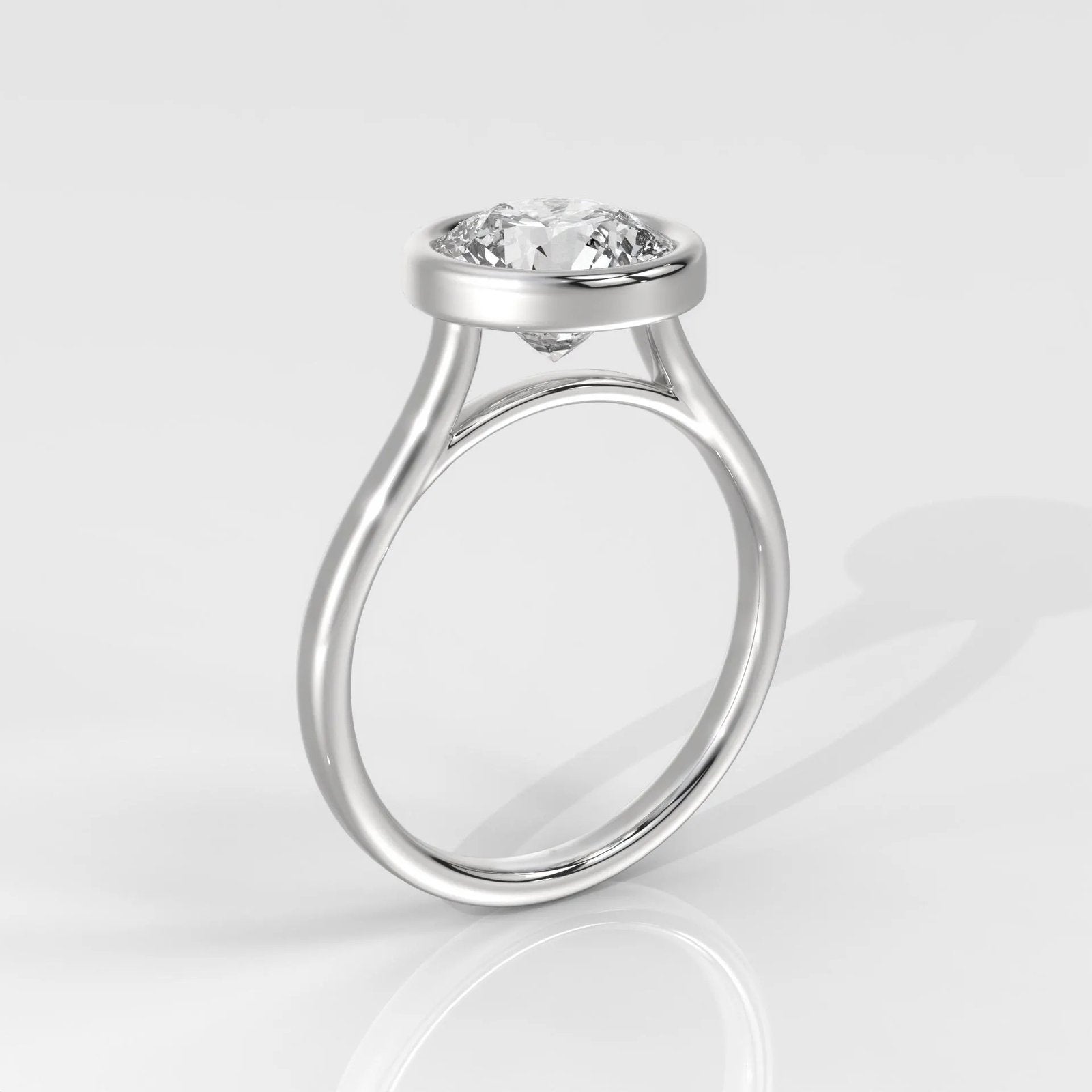 Round Cut Bezel Engagement Ring