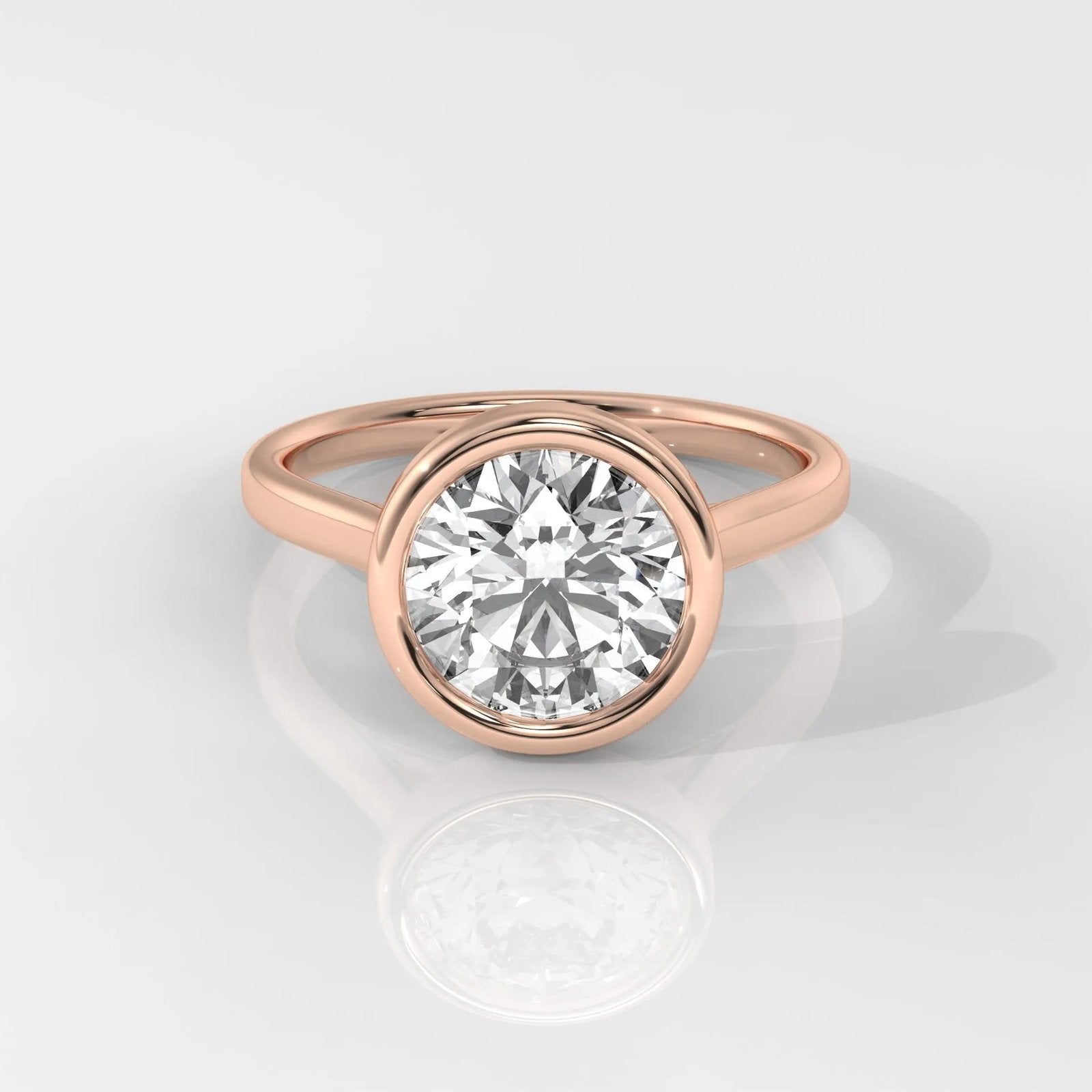 Round Cut Bezel Engagement Ring