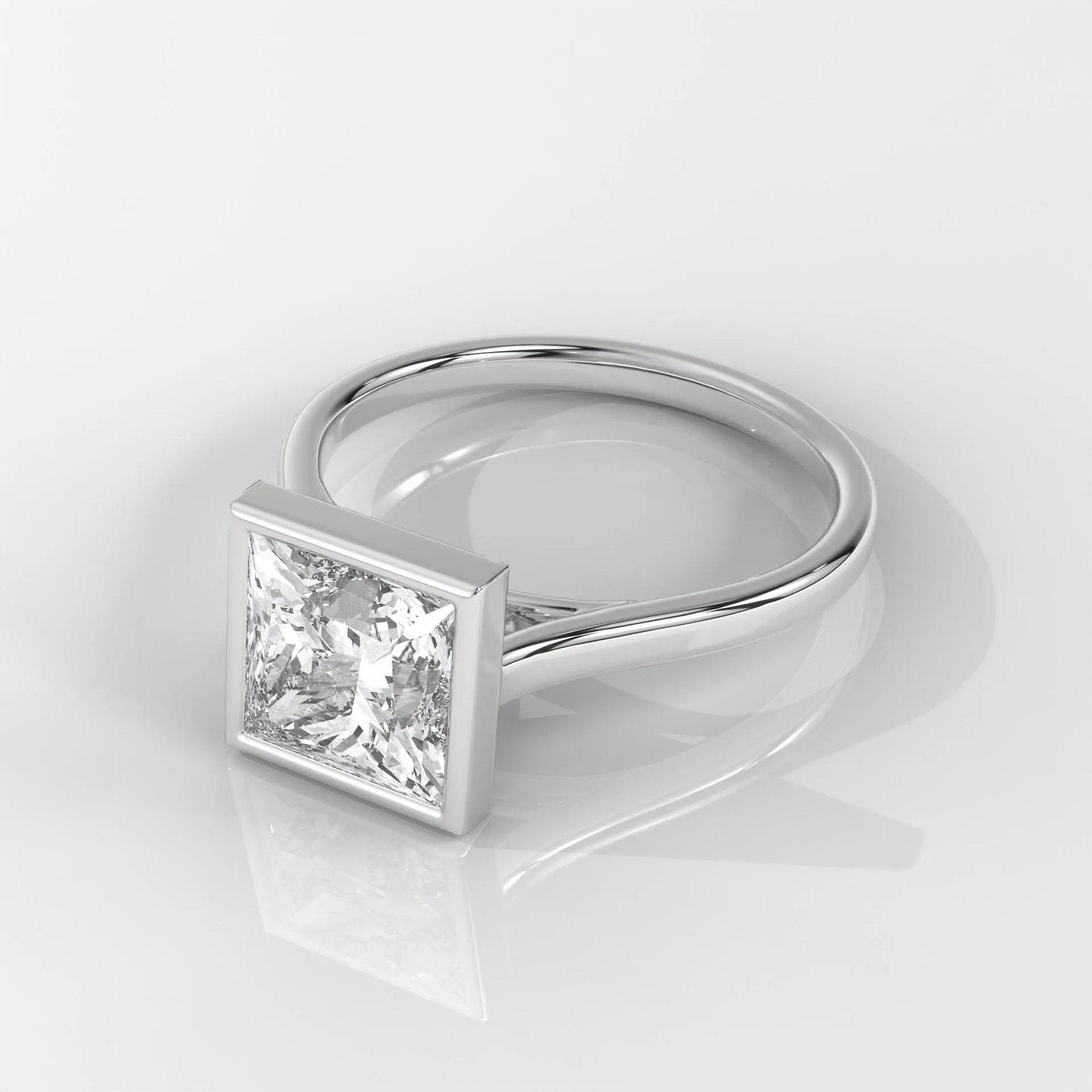 Princess Cut Bezel Engagement Ring