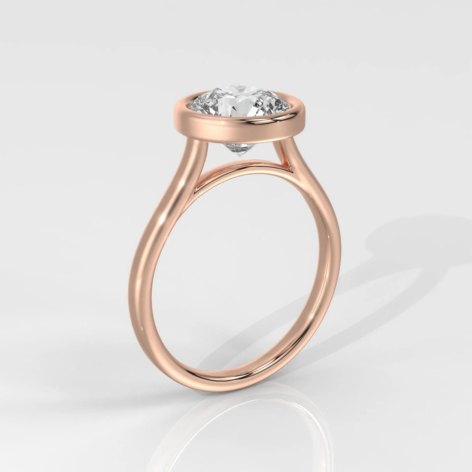 Round Cut Bezel Engagement Ring