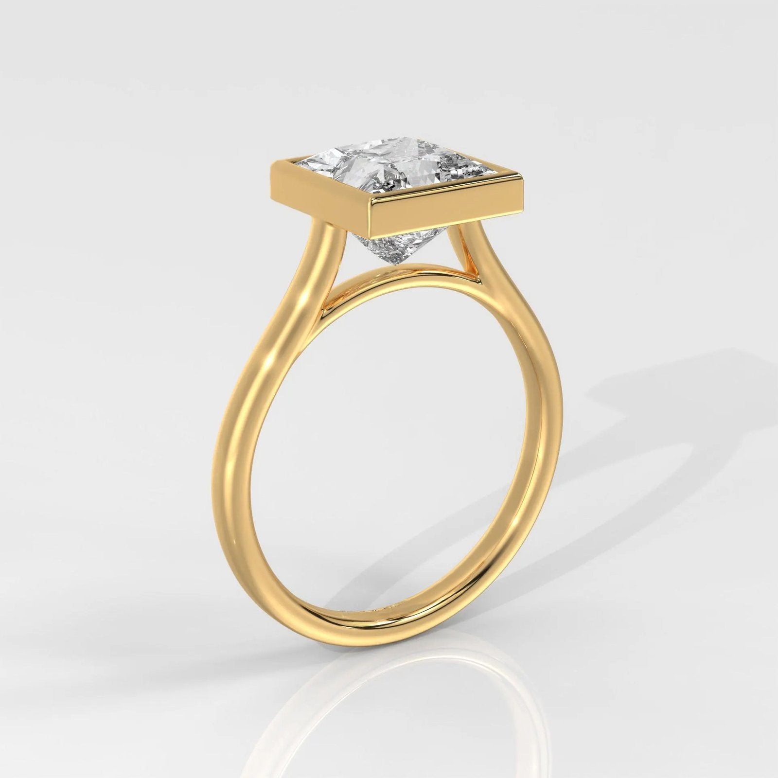 Princess Cut Bezel Engagement Ring
