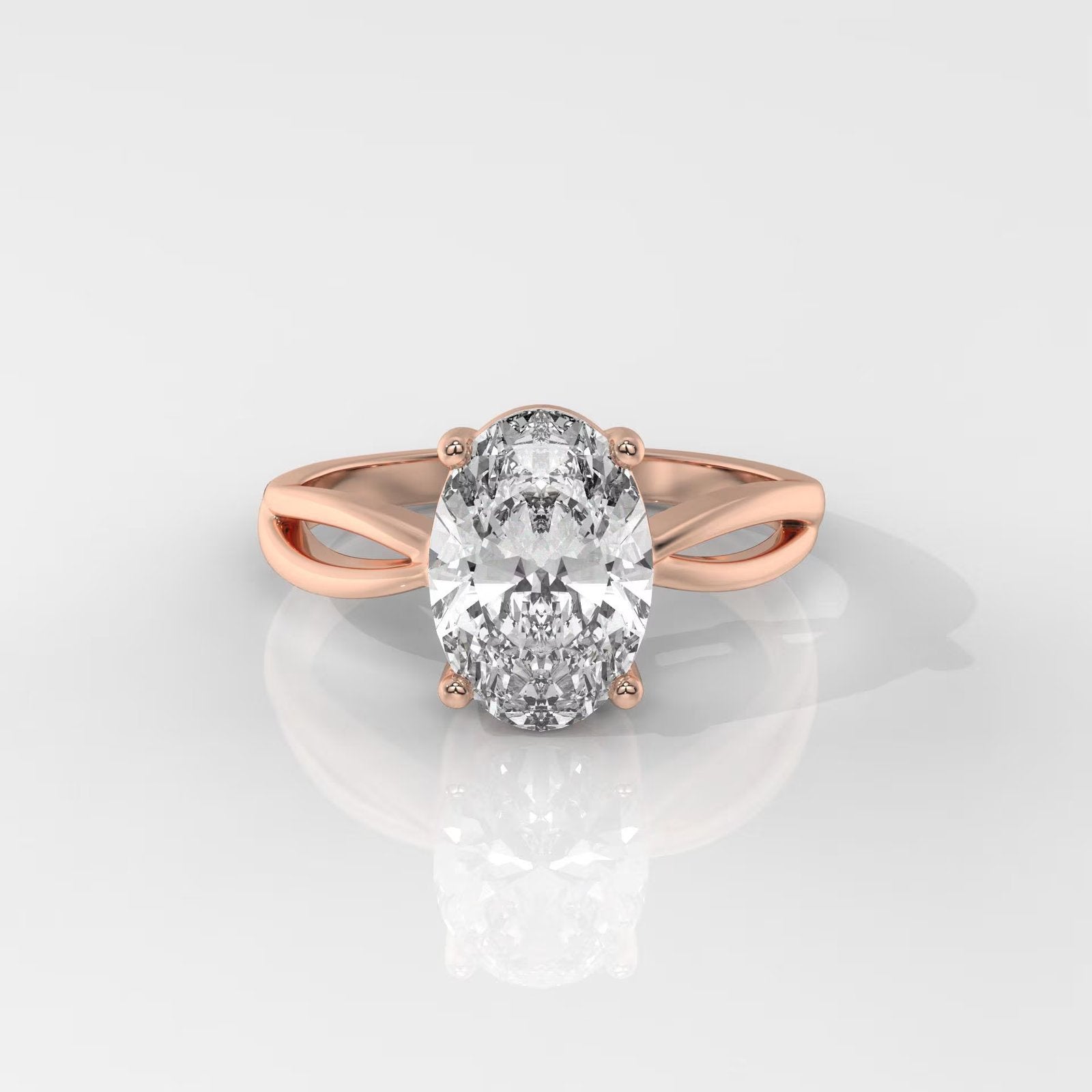 Oval Cut Infinty Engagement Ring