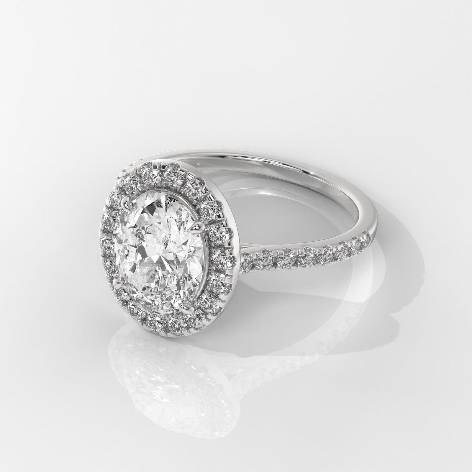 Oval Cut Halo Engagement Ring