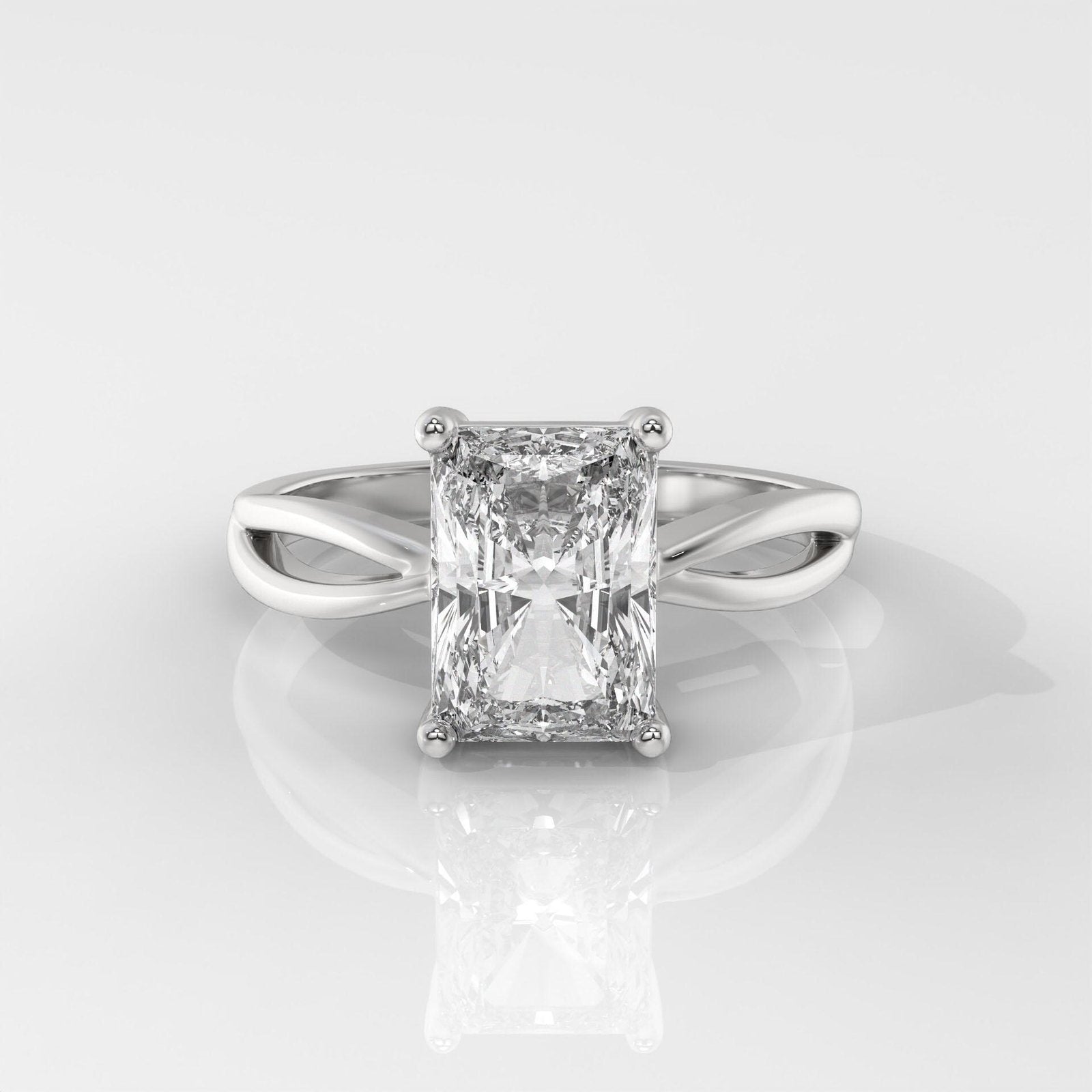 Radaint Cut Infinty Engagement Ring