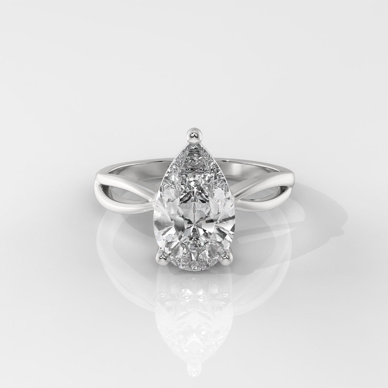 Pear Cut Infinty Band Enagement Ring
