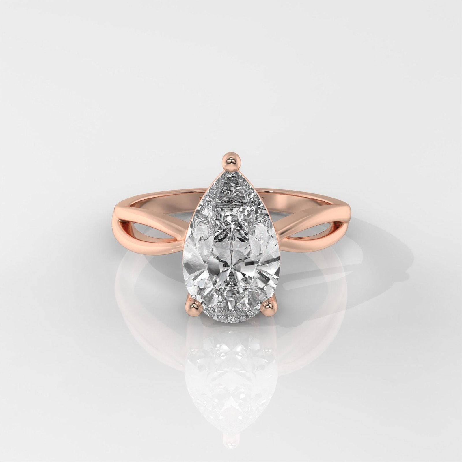 Pear Cut Infinty Band Enagement Ring