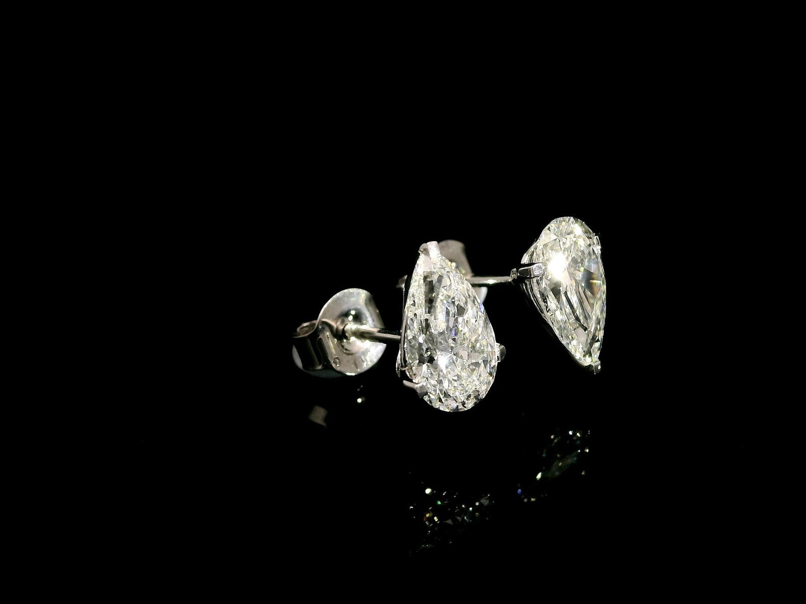 Pear Brilliant Cut Diamond Earrings