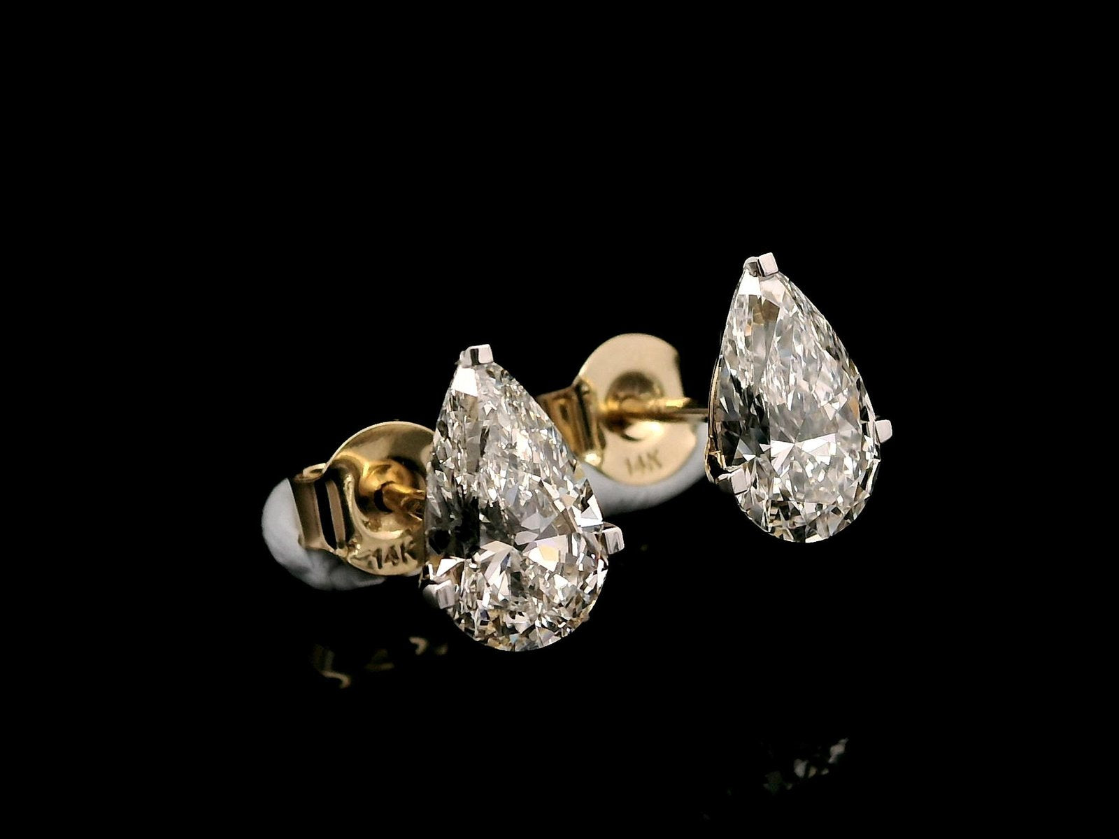 Pear Brilliant Cut Diamond Earrings