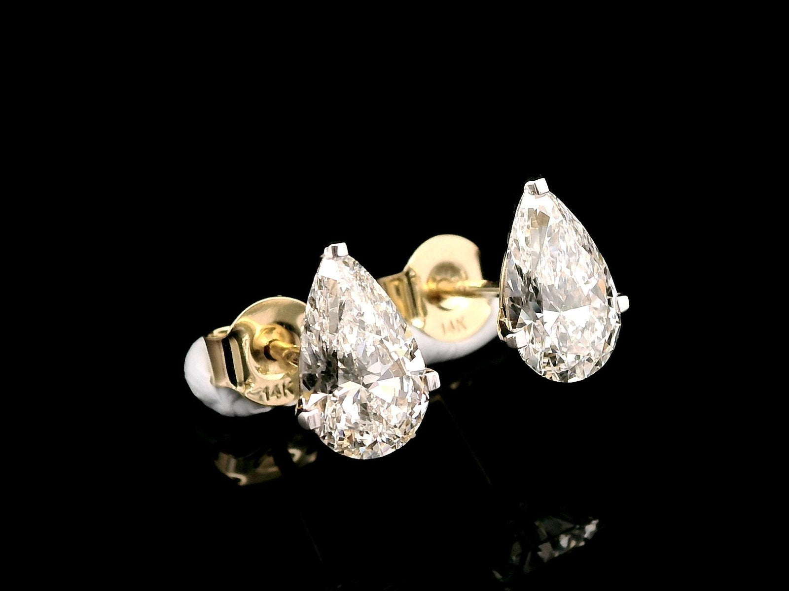 Pear Brilliant Cut Diamond Earrings