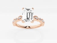 Adeline-Side Stone Engagement Ring - Lab Grown Diamonds