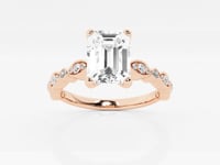 Adeline-Side Stone Engagement Ring - Lab Grown Diamonds