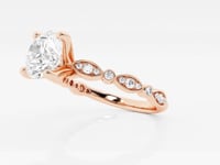 Adeline-Side Stone Engagement Ring - Lab Grown Diamonds