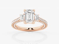 Amara-Three Stone Engagement Ring - Lab Grown Diamonds