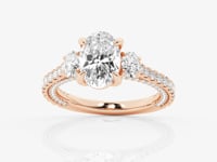 Amara-Three Stone Engagement Ring - Lab Grown Diamonds