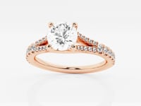 Amelia-Side Stone Engagement Ring - Lab Grown Diamonds