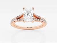 Amelia-Side Stone Engagement Ring - Lab Grown Diamonds