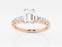 Elara-Side Stone Engagement Ring - Lab Grown Diamonds