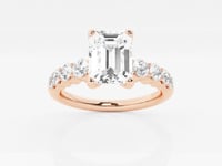 Elara-Side Stone Engagement Ring - Lab Grown Diamonds