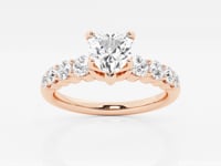 Elara-Side Stone Engagement Ring - Lab Grown Diamonds