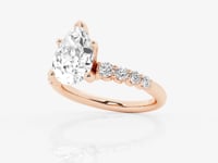 Elara-Side Stone Engagement Ring - Lab Grown Diamonds