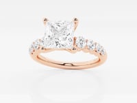 Elara-Side Stone Engagement Ring - Lab Grown Diamonds