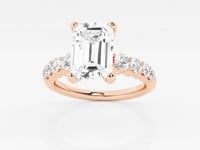 Elara-Side Stone Engagement Ring - Lab Grown Diamonds
