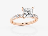 Elara-Side Stone Engagement Ring - Lab Grown Diamonds