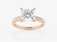 Elara-Side Stone Engagement Ring - Lab Grown Diamonds
