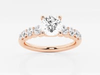 Elara-Side Stone Engagement Ring - Lab Grown Diamonds