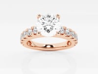 Aurora-Side Stone Engagement Ring - Lab Grown Diamonds