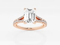 Amelia-Side Stone Engagement Ring - Lab Grown Diamonds