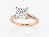 Amelia-Side Stone Engagement Ring - Lab Grown Diamonds