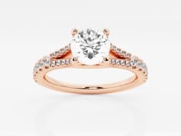 Amelia-Side Stone Engagement Ring - Lab Grown Diamonds