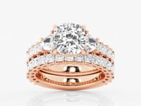 Genevieve-Side Stone Engagement Ring - Lab Grown Diamonds