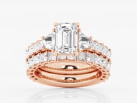 Genevieve-Side Stone Engagement Ring - Lab Grown Diamonds