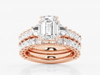 Genevieve-Side Stone Engagement Ring - Lab Grown Diamonds
