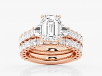 Genevieve-Side Stone Engagement Ring - Lab Grown Diamonds