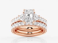Genevieve-Side Stone Engagement Ring - Lab Grown Diamonds