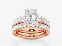 Genevieve-Side Stone Engagement Ring - Lab Grown Diamonds