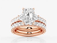 Genevieve-Side Stone Engagement Ring - Lab Grown Diamonds