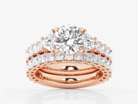 Genevieve-Side Stone Engagement Ring - Lab Grown Diamonds