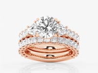 Genevieve-Side Stone Engagement Ring - Lab Grown Diamonds