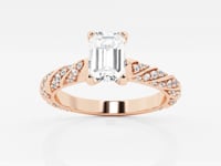 Lila-Side Stone Engagement Ring - Lab Grown Diamonds